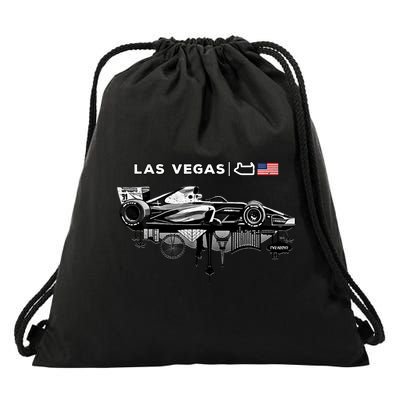 Formula Racing Open Wheel Car Las Vegas Circuit Usa Flag Gift Drawstring Bag