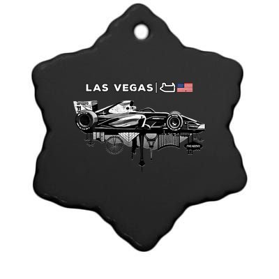 Formula Racing Open Wheel Car Las Vegas Circuit Usa Flag Gift Ceramic Star Ornament