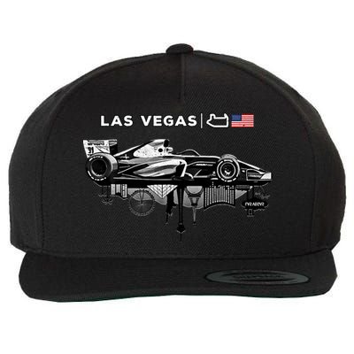 Formula Racing Open Wheel Car Las Vegas Circuit Usa Flag Gift Wool Snapback Cap
