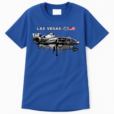 Formula Racing Open Wheel Car Las Vegas Circuit Usa Flag Gift Tall T-Shirt