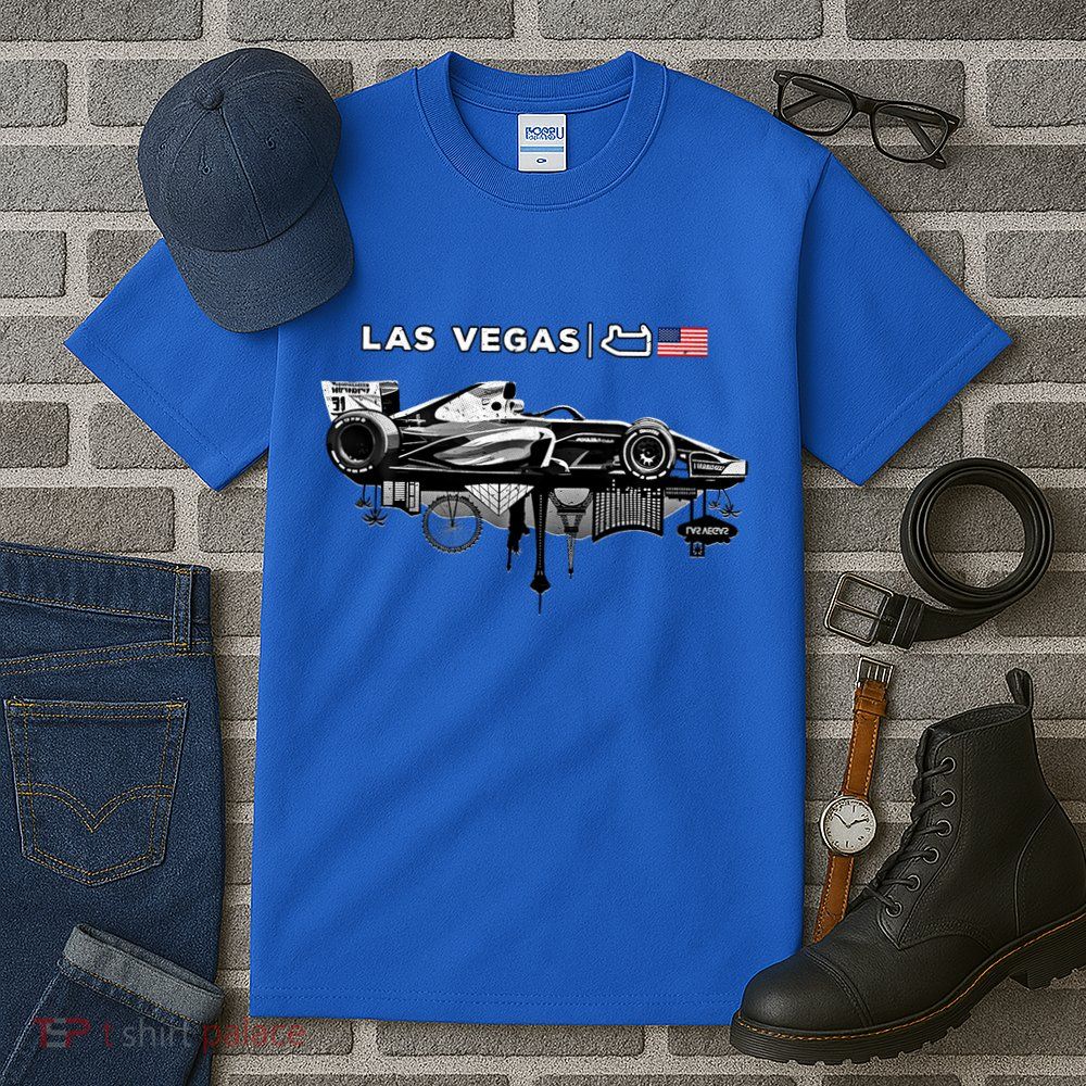 Formula Racing Open Wheel Car Las Vegas Circuit Usa Flag Gift Tall T-Shirt