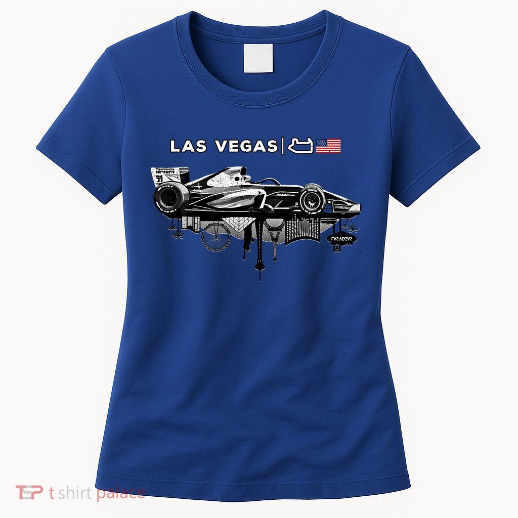 Formula Racing Open Wheel Car Las Vegas Circuit Usa Flag Gift Womens T-Shirt