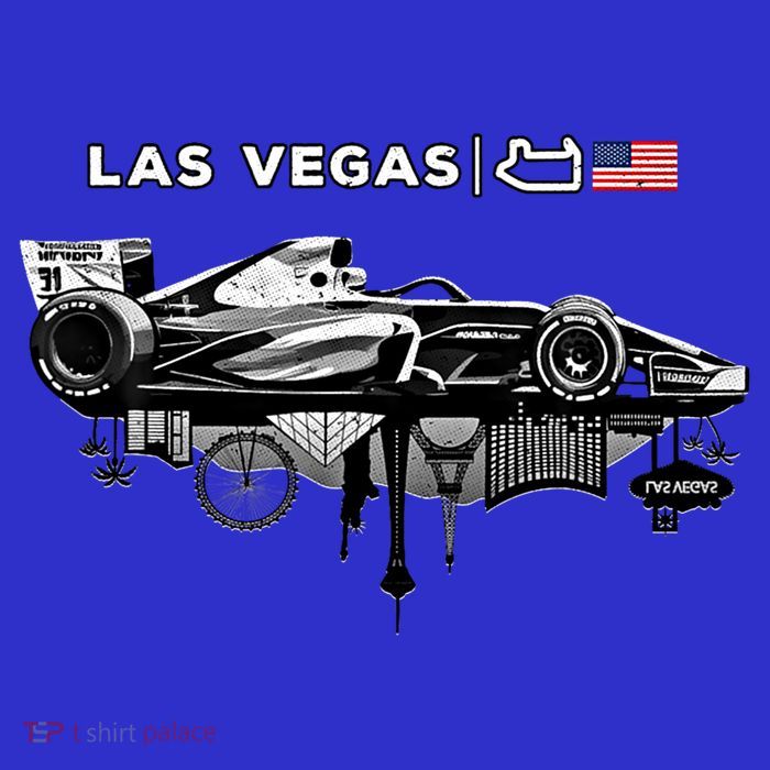 Formula Racing Open Wheel Car Las Vegas Circuit Usa Flag Gift Womens T-Shirt