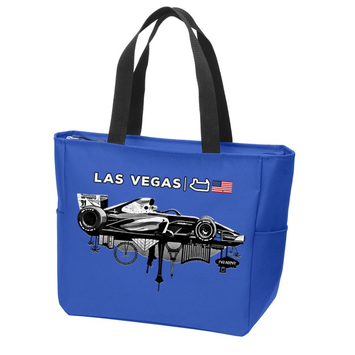 Formula Racing Open Wheel Car Las Vegas Circuit Usa Flag Gift Zip Tote Bag