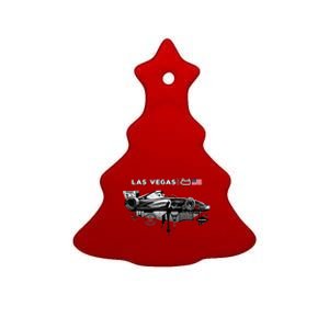 Formula Racing Open Wheel Car Las Vegas Circuit Usa Flag Gift Ceramic Tree Ornament