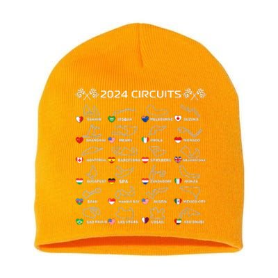 Formula Racing Open Wheel Race Car Fan World Circuits 2024 Short Acrylic Beanie