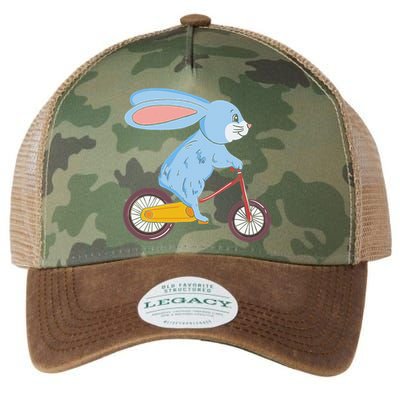 Funny Rabbit On Bicycle Mountain Biking Cycling Cyclist Legacy Tie Dye Trucker Hat
