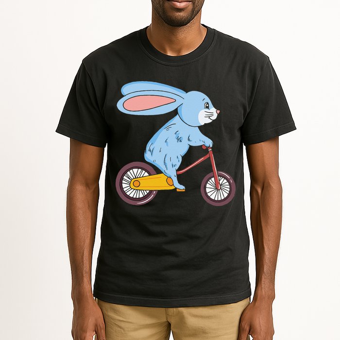 Funny Rabbit On Bicycle Mountain Biking Cycling Cyclist Tall T-Shirt