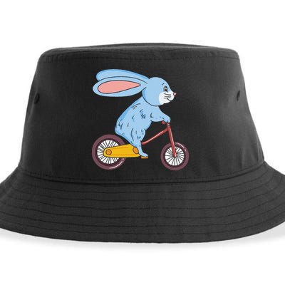 Funny Rabbit On Bicycle Mountain Biking Cycling Cyclist Sustainable Bucket Hat