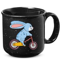 Funny Rabbit On Bicycle Mountain Biking Cycling Cyclist 15oz Campfire Ceramic Mug