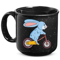 Funny Rabbit On Bicycle Mountain Biking Cycling Cyclist 15oz Campfire Ceramic Mug