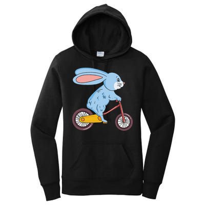 Funny Rabbit On Bicycle Mountain Biking Cycling Cyclist Women's Pullover Hoodie