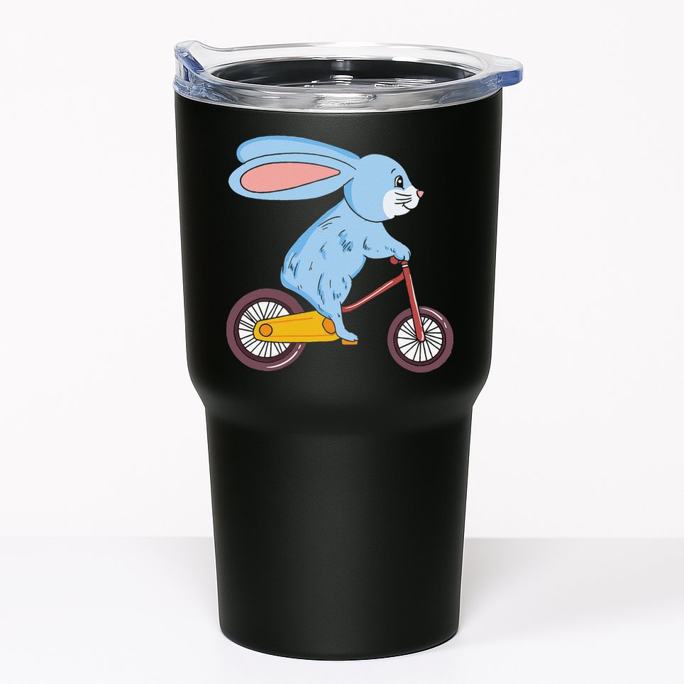 Funny Rabbit On Bicycle Mountain Biking Cycling Cyclist Tumbler