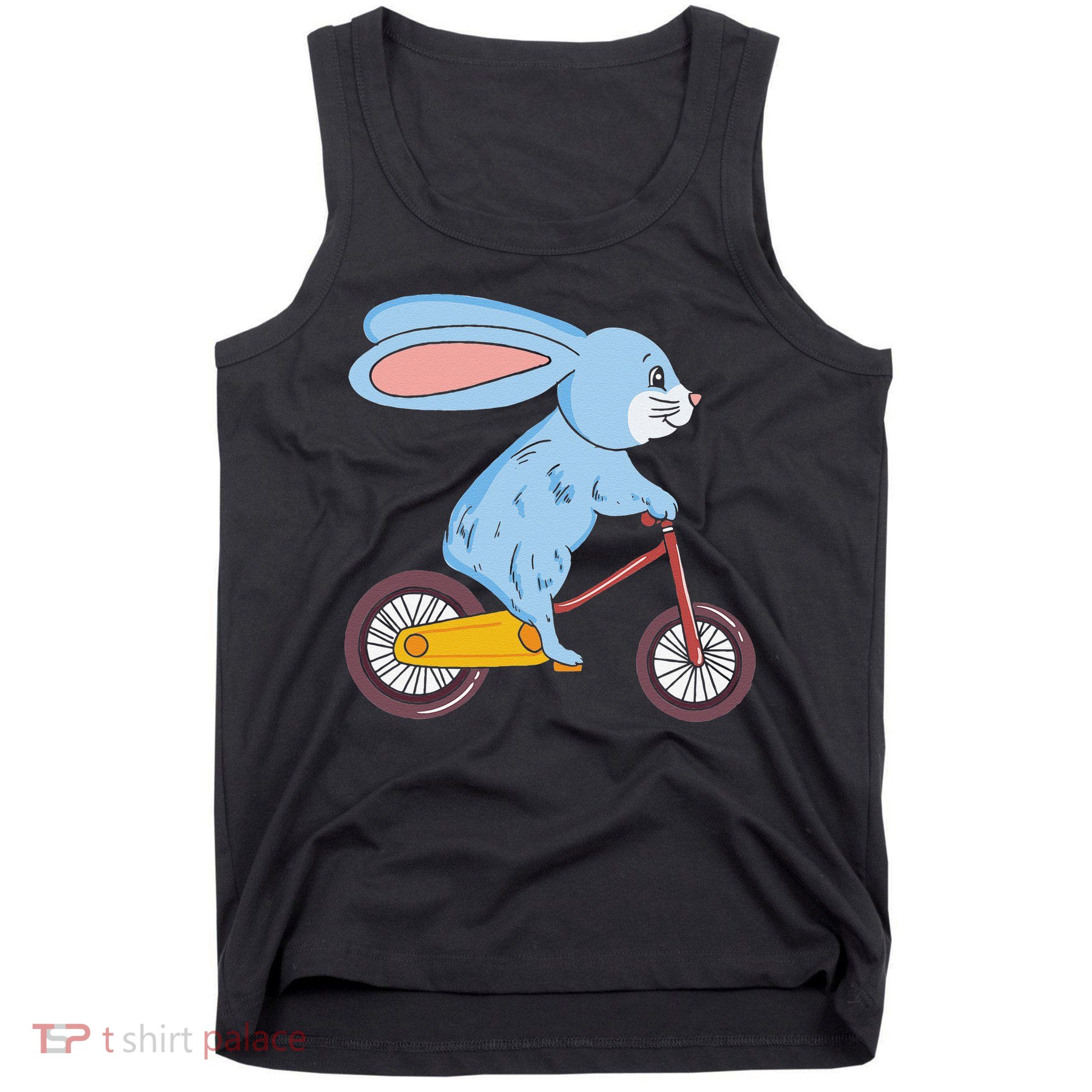 Funny Rabbit On Bicycle Mountain Biking Cycling Cyclist Tank Top