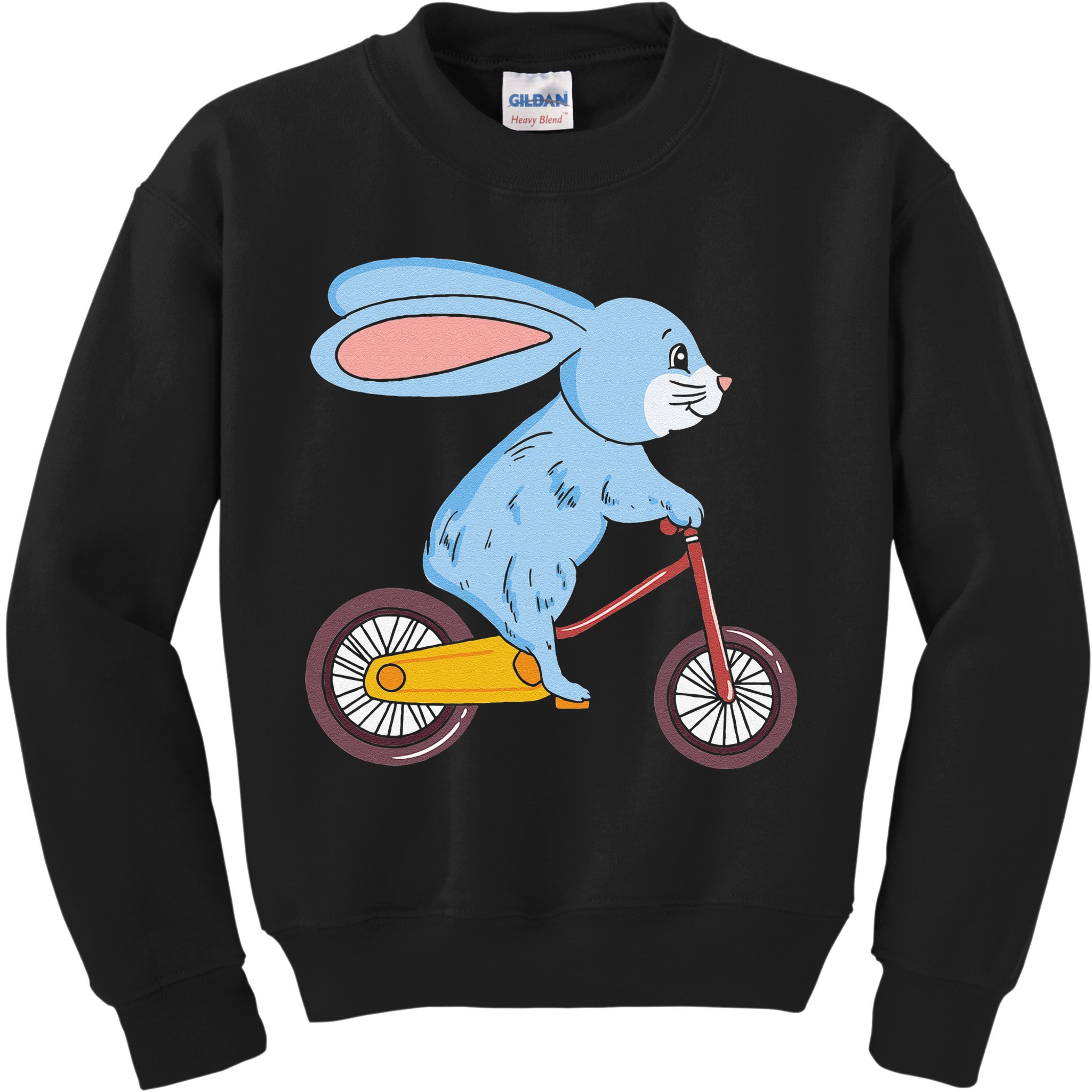 Funny Rabbit On Bicycle Mountain Biking Cycling Cyclist Kids Sweatshirt