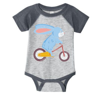 Funny Rabbit On Bicycle Mountain Biking Cycling Cyclist Infant Baby Jersey Bodysuit