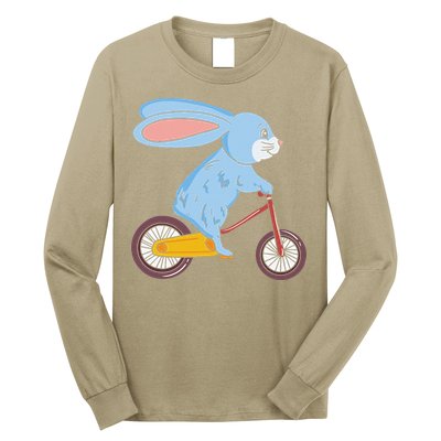 Funny Rabbit On Bicycle Mountain Biking Cycling Cyclist Long Sleeve Shirt
