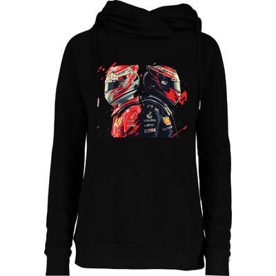 Formula Racing Open Wheel Race Car Drivers Womens Funnel Neck Pullover Hood