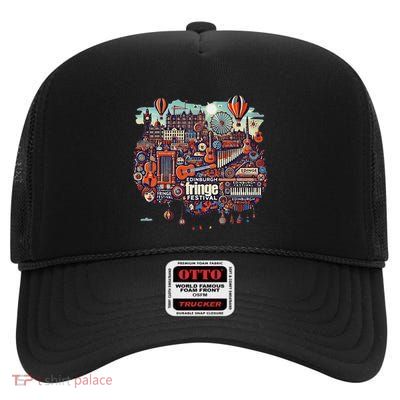 Funny Rhythm Of Celebration Edinburgh Fringe Festival High Crown Mesh Back Trucker Hat