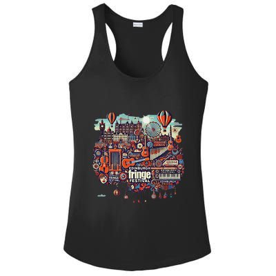 Funny Rhythm Of Celebration Edinburgh Fringe Festival Ladies PosiCharge Competitor Racerback Tank