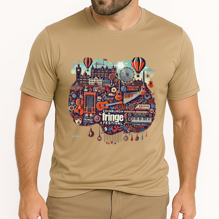 Funny Rhythm Of Celebration Edinburgh Fringe Festival Cooling Performance Crew T-Shirt