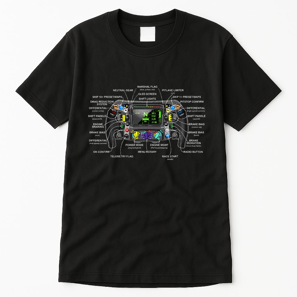 Formula Racing Open Wheel Car Fan Sring Wheel Explained Tall T-Shirt