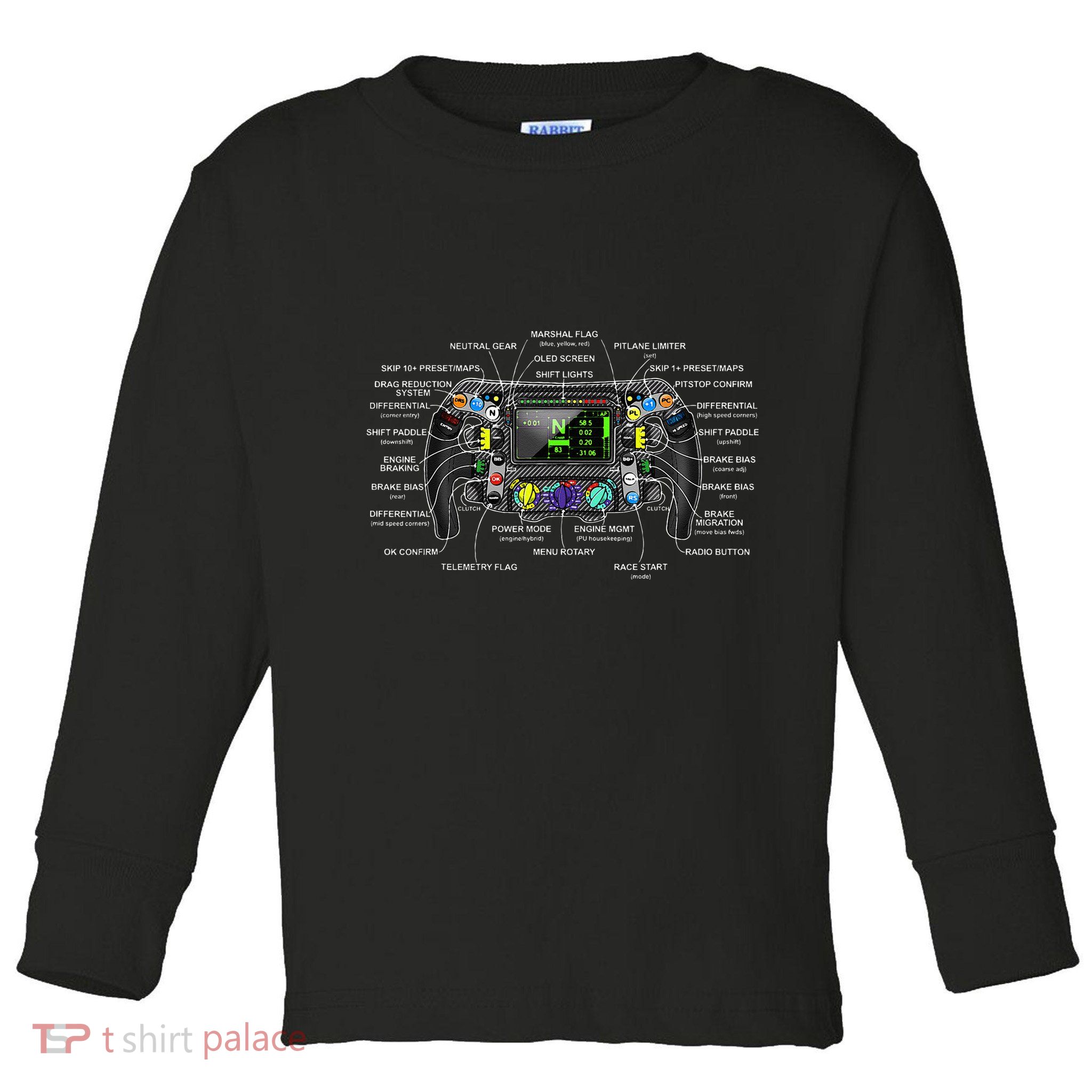 Formula Racing Open Wheel Car Fan Sring Wheel Explained Toddler Long Sleeve Shirt
