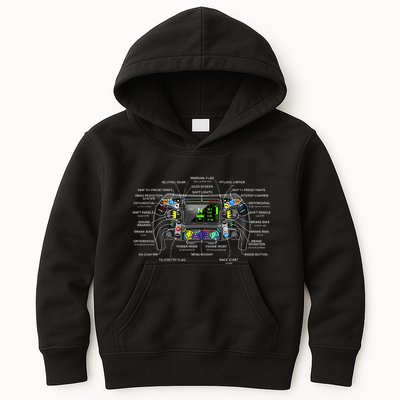 Formula Racing Open Wheel Car Fan Sring Wheel Explained Kids Hoodie
