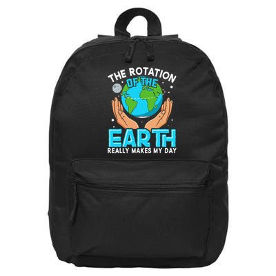Funny Rotation Of Earth Science Teacher Earth Day Women 16 in Basic Backpack