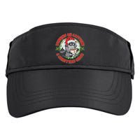 Funny Running On Caffeine And Christmas Cheer Coffee Raccoon Adult Drive Performance Visor