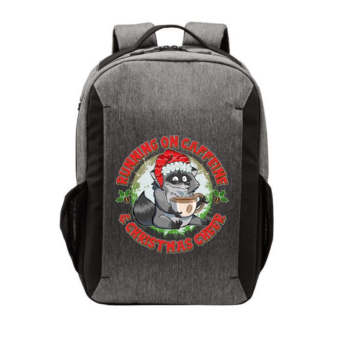 Funny Running On Caffeine And Christmas Cheer Coffee Raccoon Vector Backpack