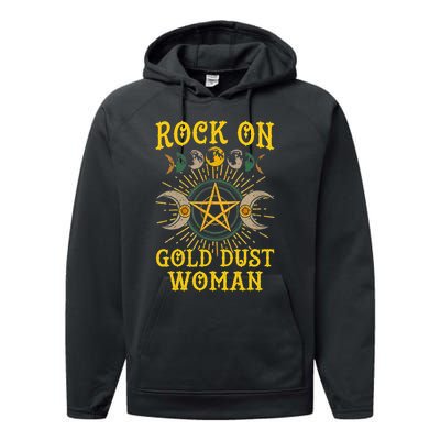 Funny Rock On Gold Dust Woman Gift For Birthday Performance Fleece Hoodie