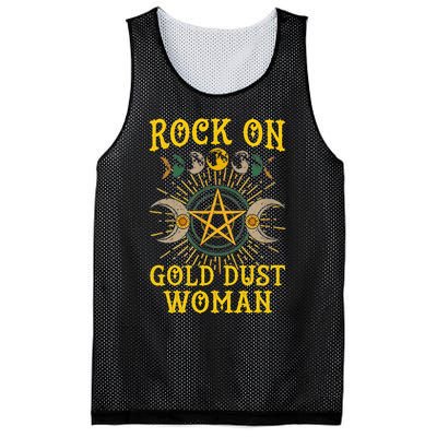 Funny Rock On Gold Dust Woman Gift For Birthday Mesh Reversible Basketball Jersey Tank