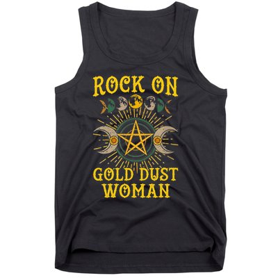 Funny Rock On Gold Dust Woman Gift For Birthday Tank Top