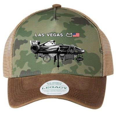 Formula Racing Open Wheel Car Las Vegas Circuit Usa Flag Legacy Tie Dye Trucker Hat