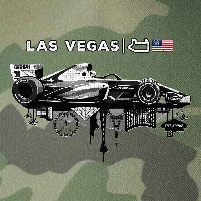 Formula Racing Open Wheel Car Las Vegas Circuit Usa Flag Legacy Tie Dye Trucker Hat