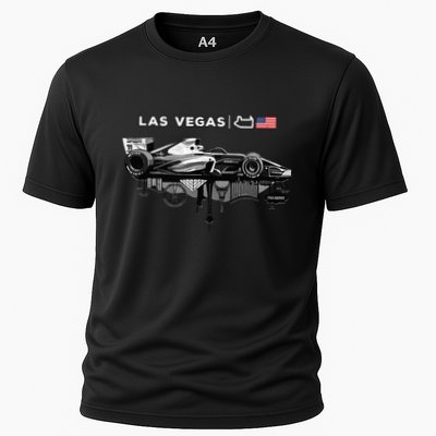 Formula Racing Open Wheel Car Las Vegas Circuit Usa Flag Performance Shirt