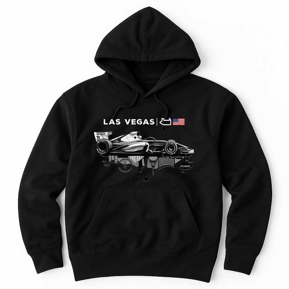 Formula Racing Open Wheel Car Las Vegas Circuit Usa Flag Hoodie