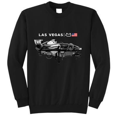 Formula Racing Open Wheel Car Las Vegas Circuit Usa Flag Sweatshirt