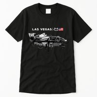 Formula Racing Open Wheel Car Las Vegas Circuit Usa Flag Tall T-Shirt