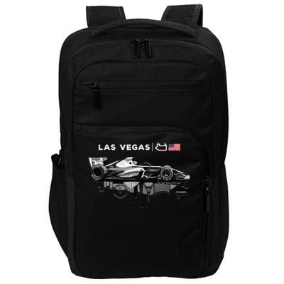 Formula Racing Open Wheel Car Las Vegas Circuit Usa Flag Impact Tech Backpack