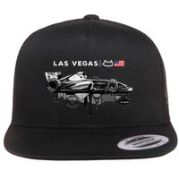 Formula Racing Open Wheel Car Las Vegas Circuit Usa Flag Flat Bill Trucker Hat