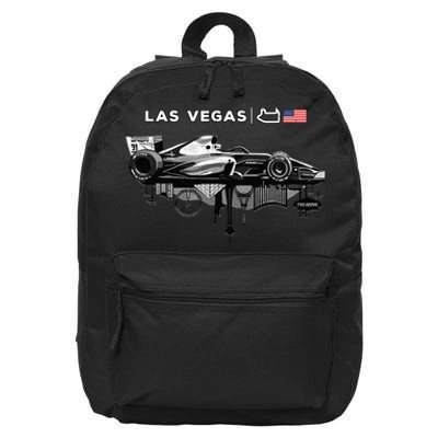 Formula Racing Open Wheel Car Las Vegas Circuit Usa Flag 16 in Basic Backpack