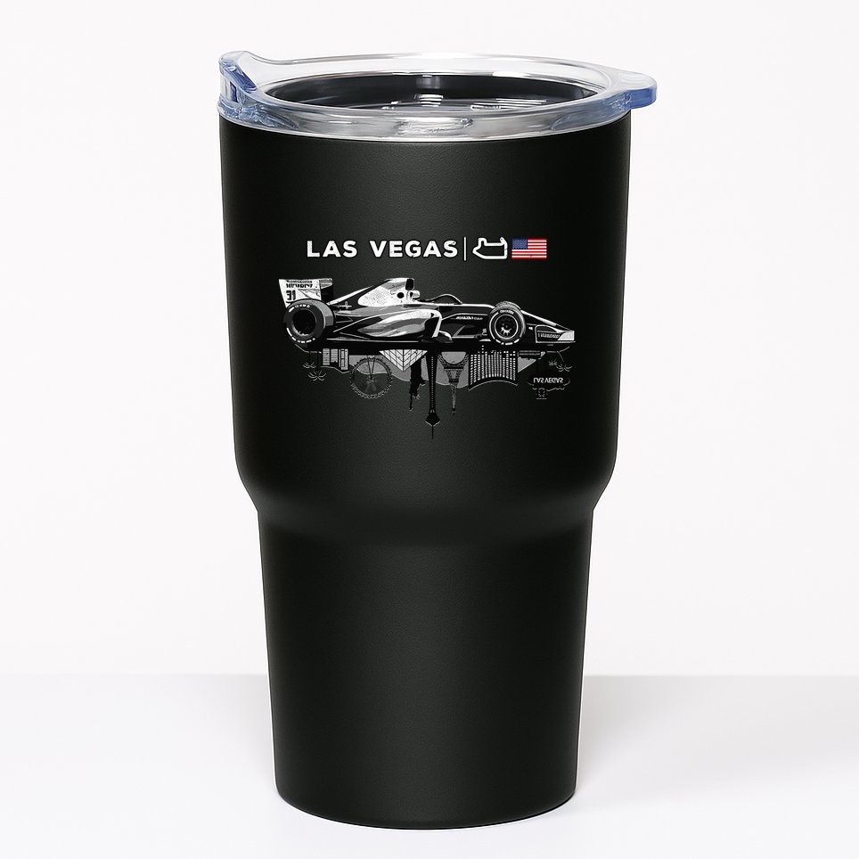 Formula Racing Open Wheel Car Las Vegas Circuit Usa Flag Tumbler