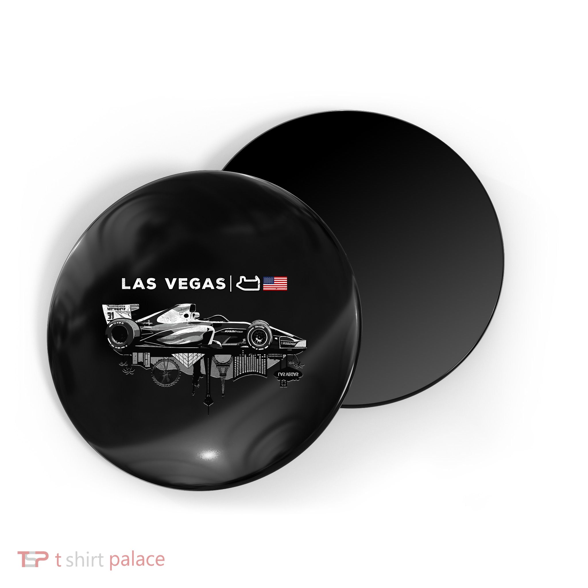 Formula Racing Open Wheel Car Las Vegas Circuit Usa Flag Magnet