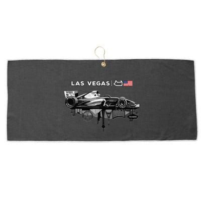 Formula Racing Open Wheel Car Las Vegas Circuit Usa Flag Large Microfiber Waffle Golf Towel