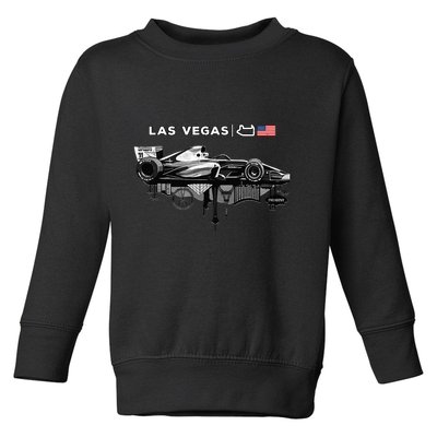 Formula Racing Open Wheel Car Las Vegas Circuit Usa Flag Toddler Sweatshirt