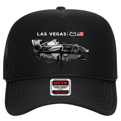 Formula Racing Open Wheel Car Las Vegas Circuit Usa Flag Trucker Hat