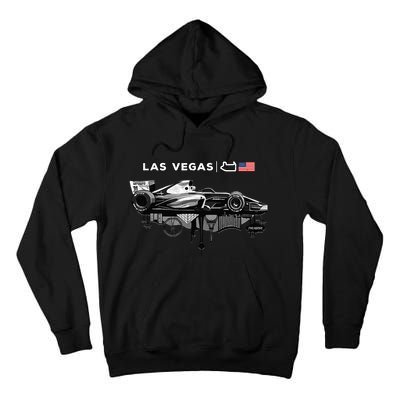 Formula Racing Open Wheel Car Las Vegas Circuit Usa Flag Tall Hoodie