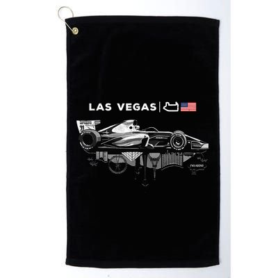 Formula Racing Open Wheel Car Las Vegas Circuit Usa Flag Golf Towel